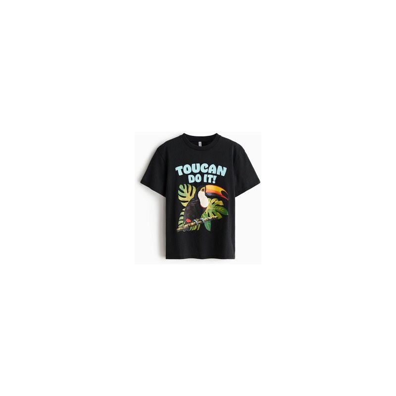 H&M - Tričkos aplikacemi - Černá/Tukan