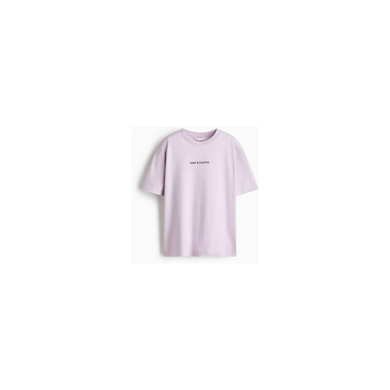 H&M - Oversized tričko - Světle Fialová/Surf
