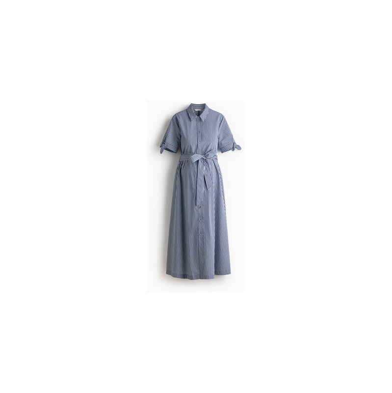 H&M - MAMA Košilové šatys krátkým rukávem - Tmavomodrá/Proužky