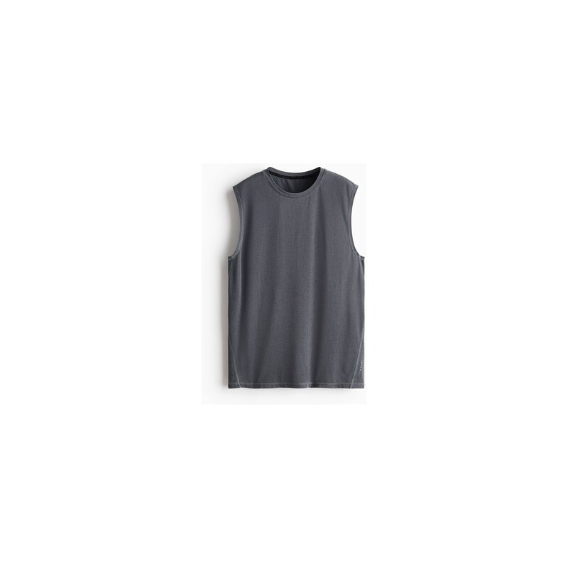 H&M - Sportovní tílko Regular Fit DryMove - Tmavě Šedá