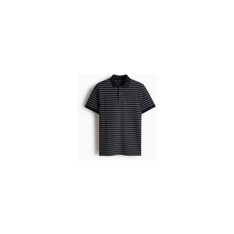 H&M - Tops límečkem Regular Fit - Námořnická Modř/Proužky