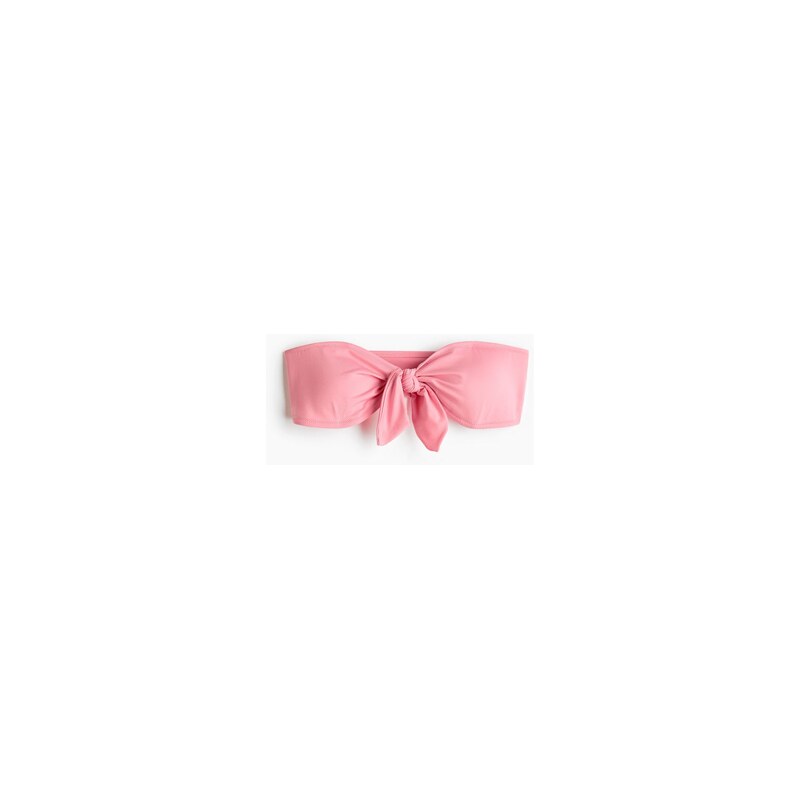H&M - Vyztužená bikinová podprsenka bandeau - Korálově Růžová