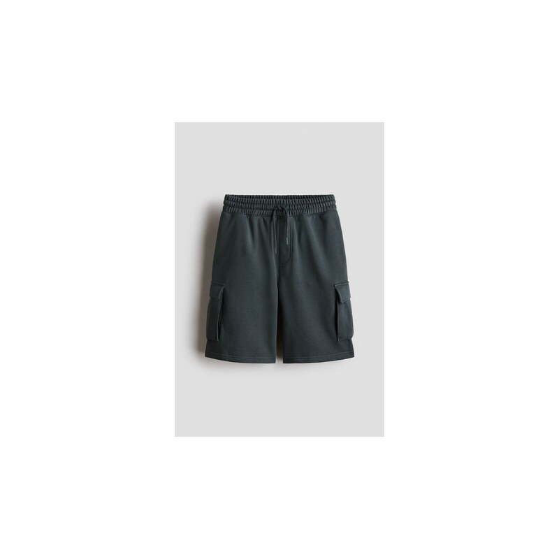 H&M - Teplákové šortky cargo - Tmavě Šedá