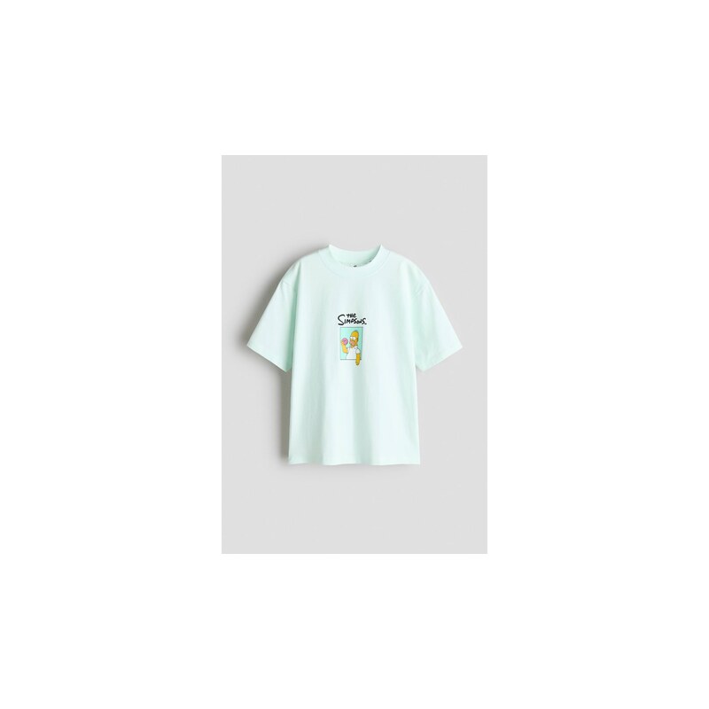 H&M - Tričkos potiskem - Světlá Mátová/Simpsonovi