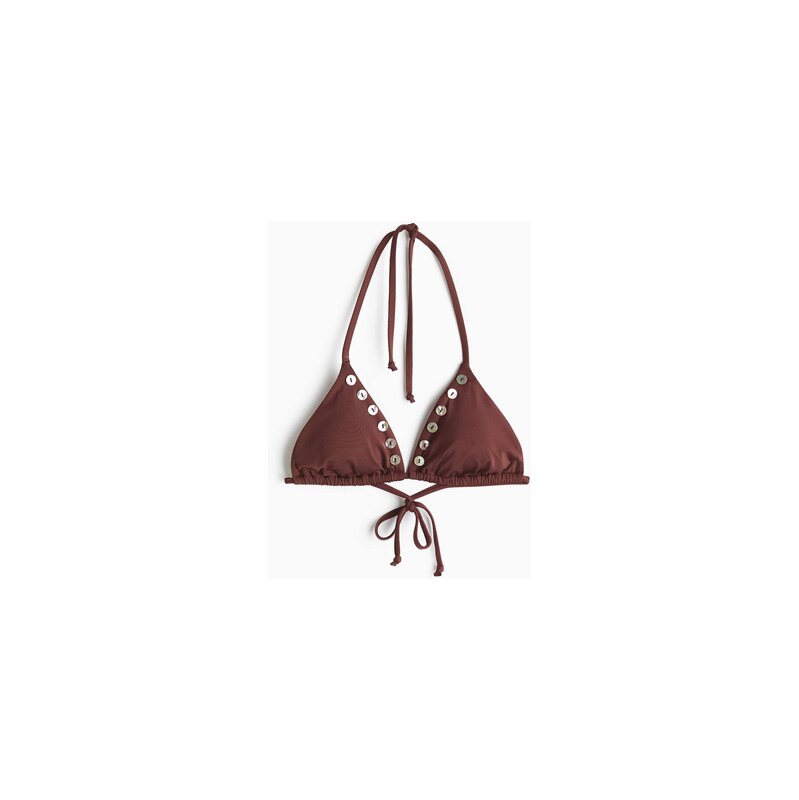H&M - Vyztužená bikinová podprsenka - Tmavě Hnědá