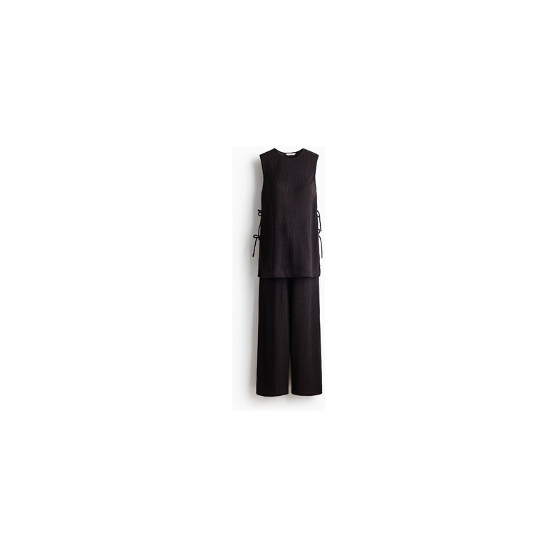 H&M - MAMA Dvoudílná souprava z mačkaného žerzeje - Tmavě Hnědá