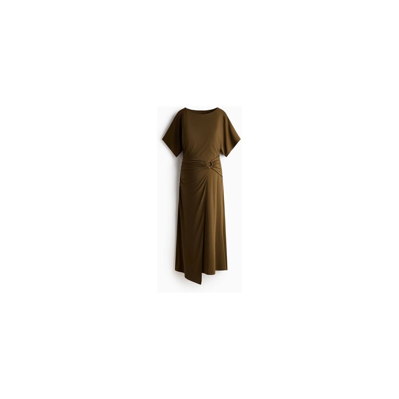 H&M - MAMA Šaty se zavinovacím detailem - Khaki Zelená