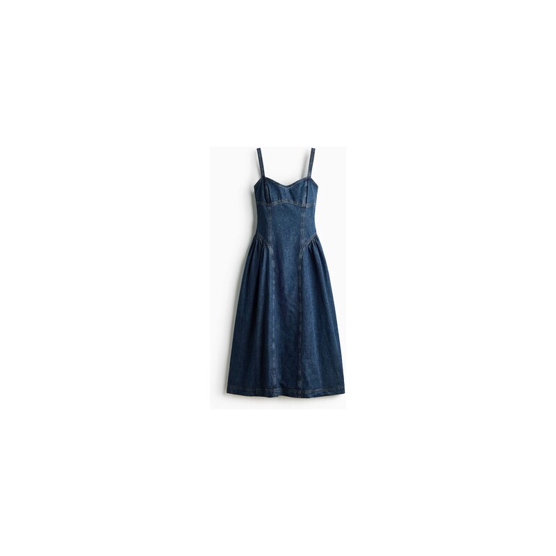 H&M - Džínové šatys rozšířenou sukní - Denim Blue
