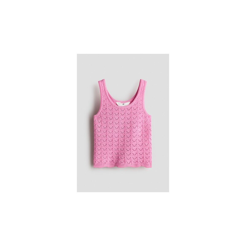 H&M - Top z ažurového úpletu - Růžová
