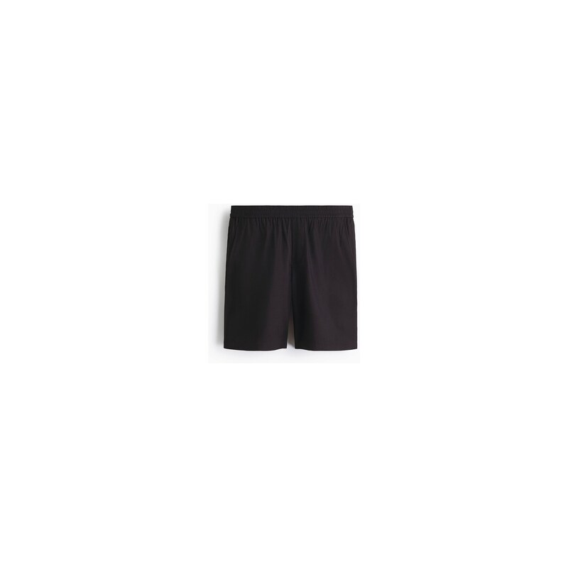 H&M - Šortky z lněné směsi Easy-care Relaxed Fit - Černá