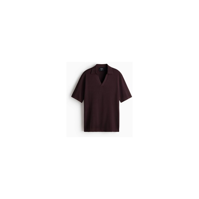 H&M - Pletený tops límečkem Cooling Regular Fit - Tmavě Hnědá