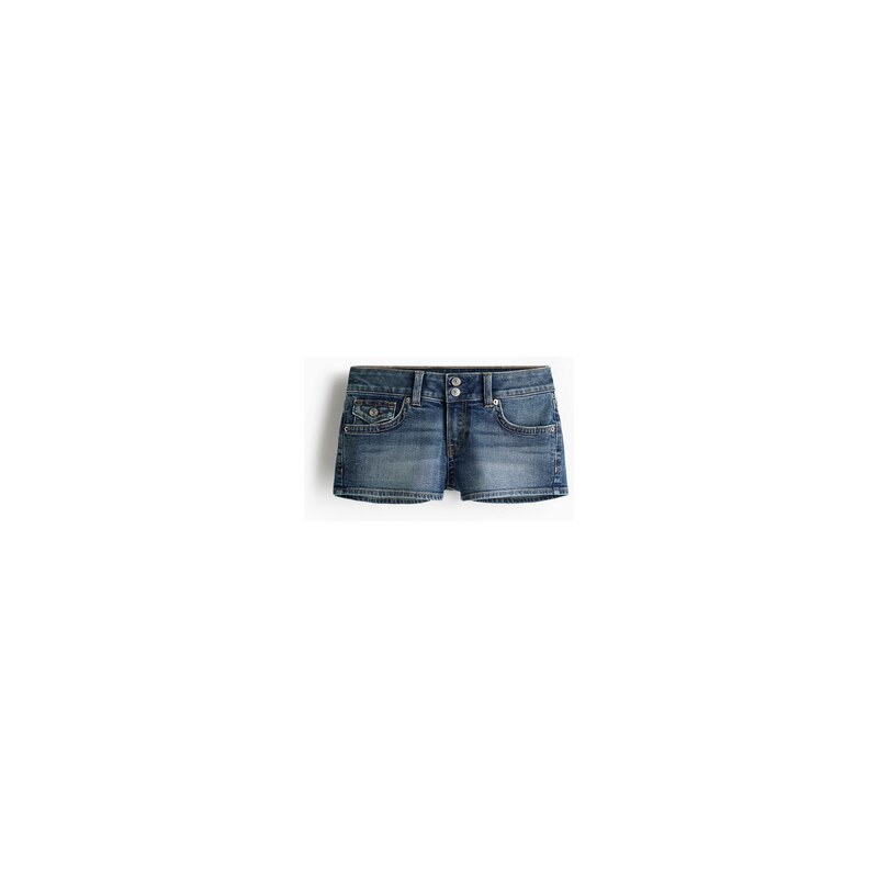 H&M - Džínové minišortky Low Waist - Denim Blue
