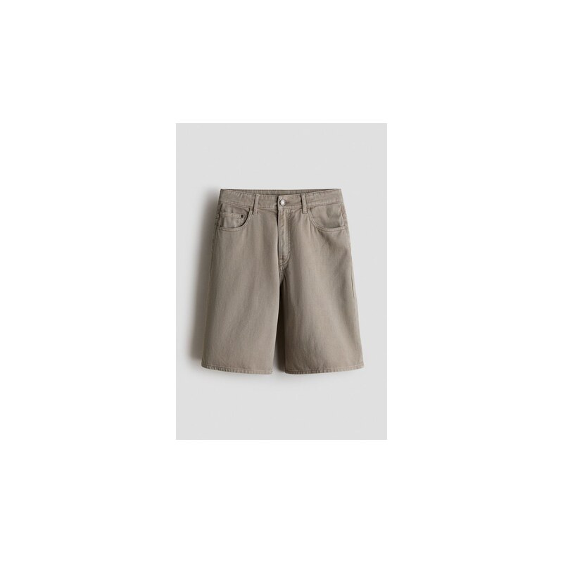 H&M - Keprové šortky Loose Fit - Hnědošedá