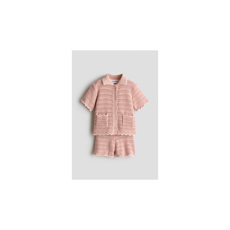 H&M - Dvoudílná soupravas efektem háčkování - Tlumená Světle