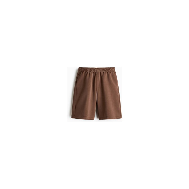H&M - Šortkys interlockem Relaxed Fit - Hnědá