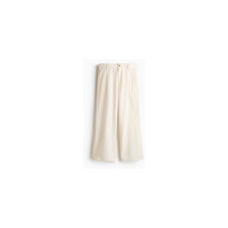 H&M - Široké kalhoty Loose Fit - Krémová