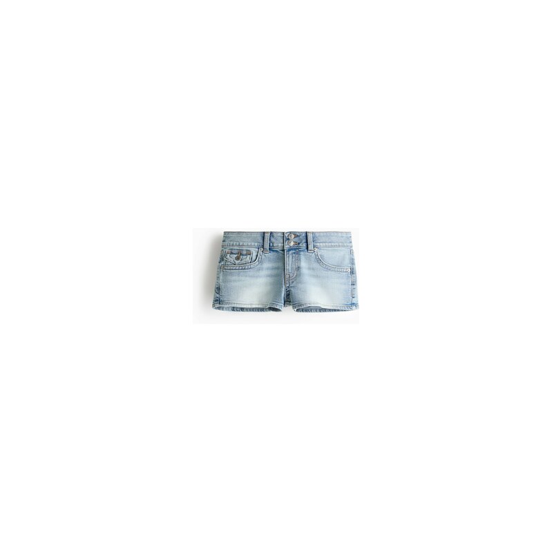 H&M - Džínové minišortky Low Waist - Světlý Denim Blue