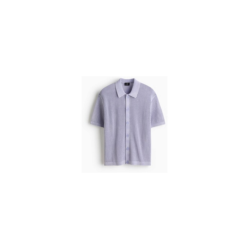 H&M - Košile z dírkovaného úpletu Relaxed Fit - Šeříková