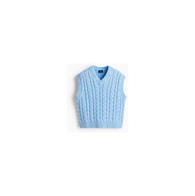 H&M - Bavlněná vesta Relaxed Fit - Tlumená Bleděmodrá
