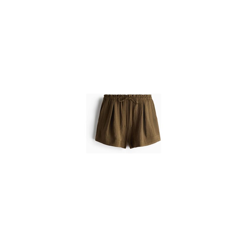 H&M - Šortky se stahovací šňůrkou - Tmavě Zelená Khaki