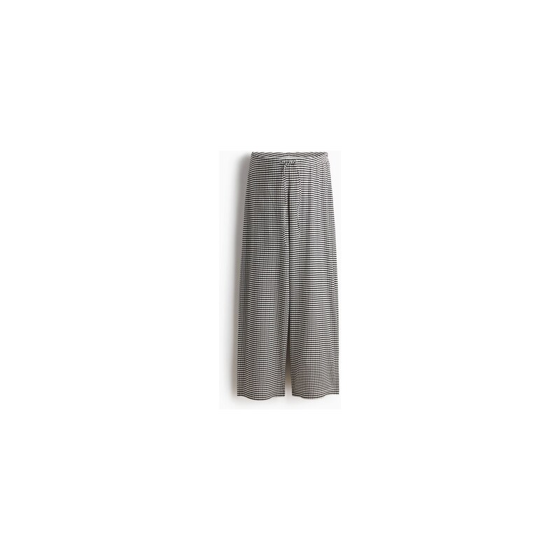 H&M - MAMA Kalhotys texturou a stahovací šňůrkou - Černá/Kostka