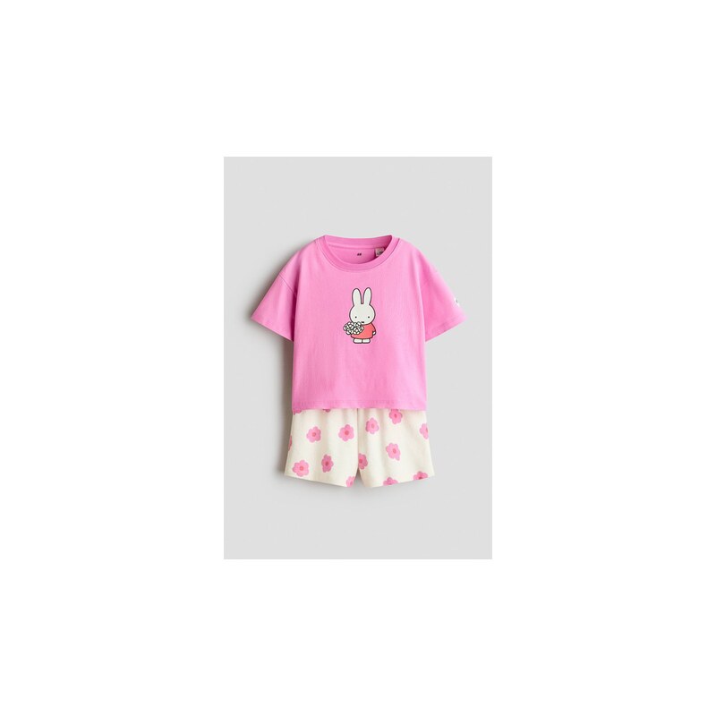 H&M - Dvoudílná bavlněná soupravas potiskem - Růžová/Miffy