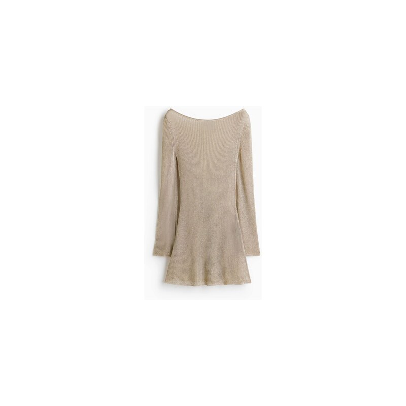 H&M - Třpytivé šatys rozšířenou sukní - Šedobéžová