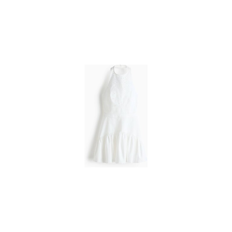 H&M - Šaty halternecks madeirou - Slonovinová