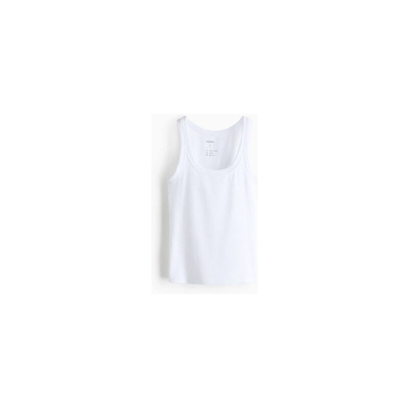 H&M - Žebrované tílko Cooling Fit - Bílá