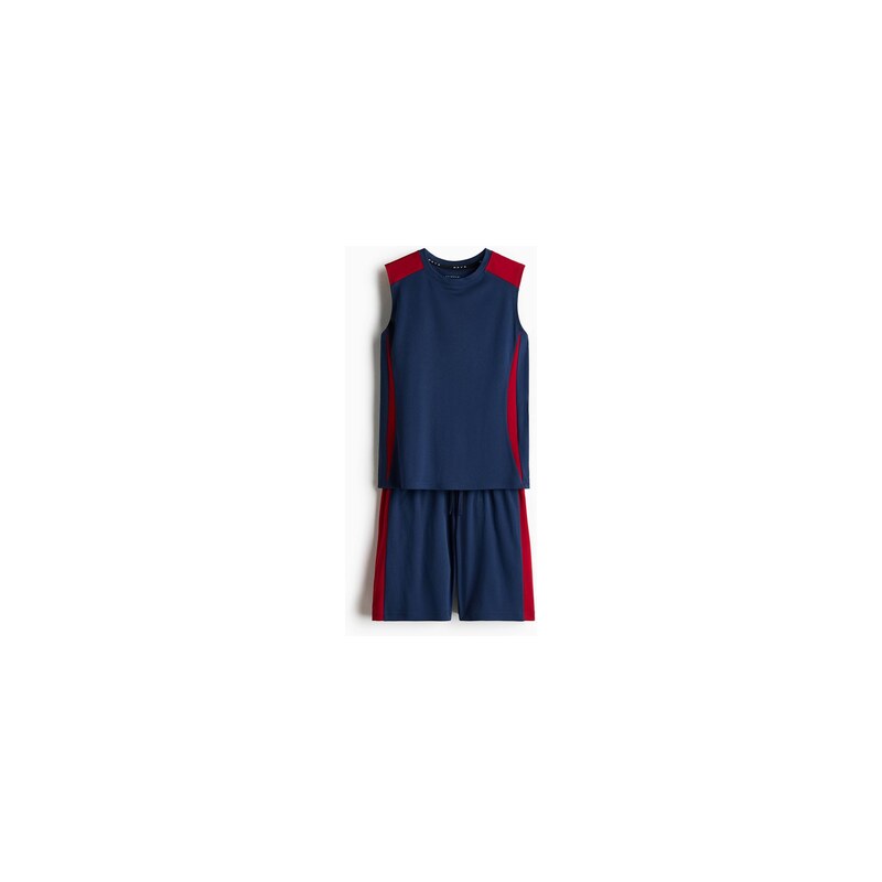 H&M - Dvoudílná fotbalová souprava DryMove - Tmavomodrá/Barevný