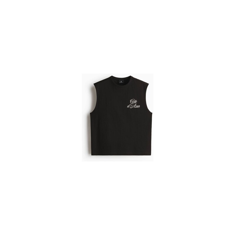 H&M - Tílkos potiskem Loose Fit - Černá/Côte Dazur