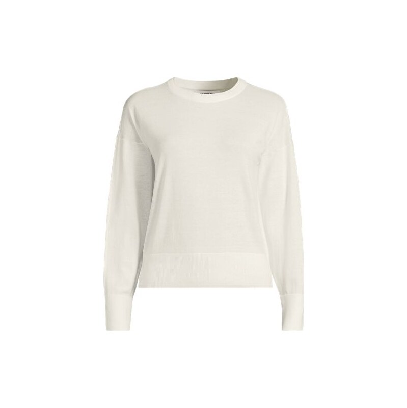 Double Trim Cotton Jumper, Women, size: 1X, plus, Ivory, Cotton,
