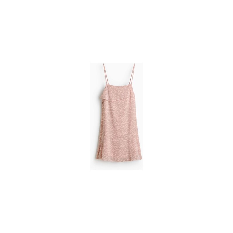 H&M - Šaty na ramínka se zadními vázačkami - Tlumená Růžová/Vzor