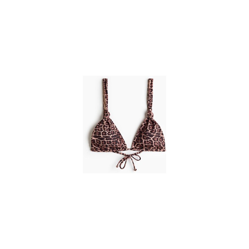 H&M - Vyztužená bikinová podprsenka - Světle Béžová/Leopardí