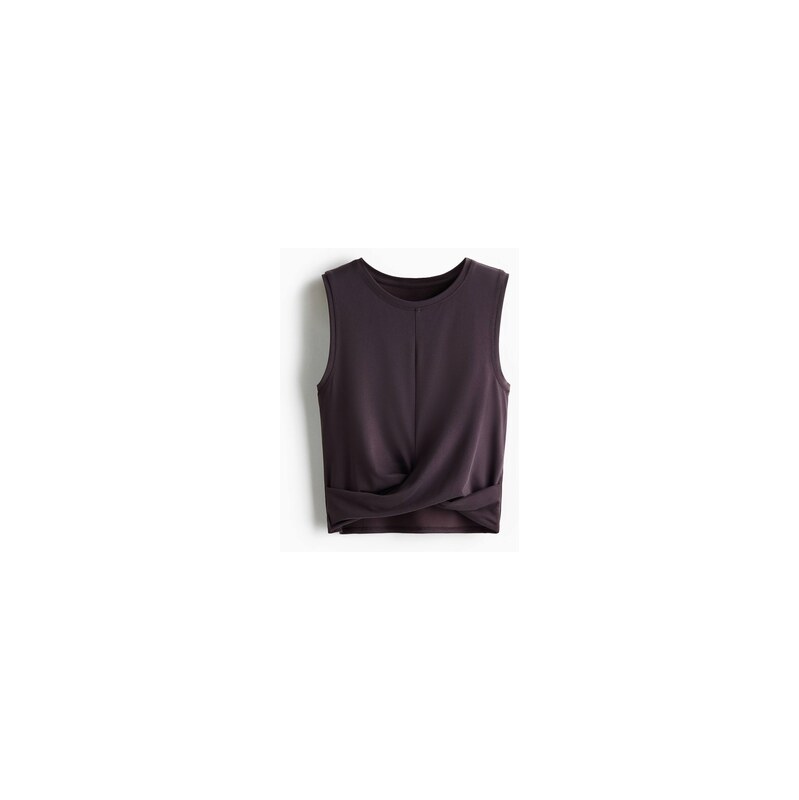 H&M - Sportovní top se stočeným detailem Slim Fit - Švestková