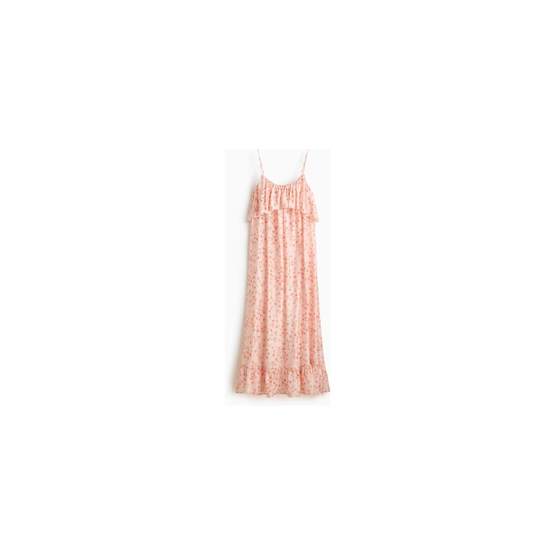 H&M - Áčkové šatys volány - Světle Růžová/Květy