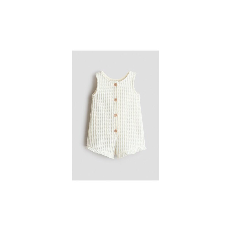 H&M - Overal z vaflového úpletu - Krémová