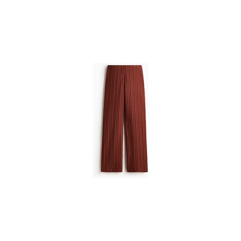 H&M - Široké mačkané kalhoty - Tmavě Oranžová
