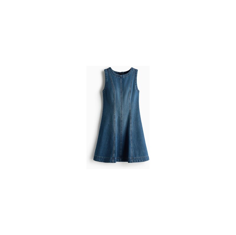 H&M - Džínové šatys rozšířenou sukní - Denim Blue