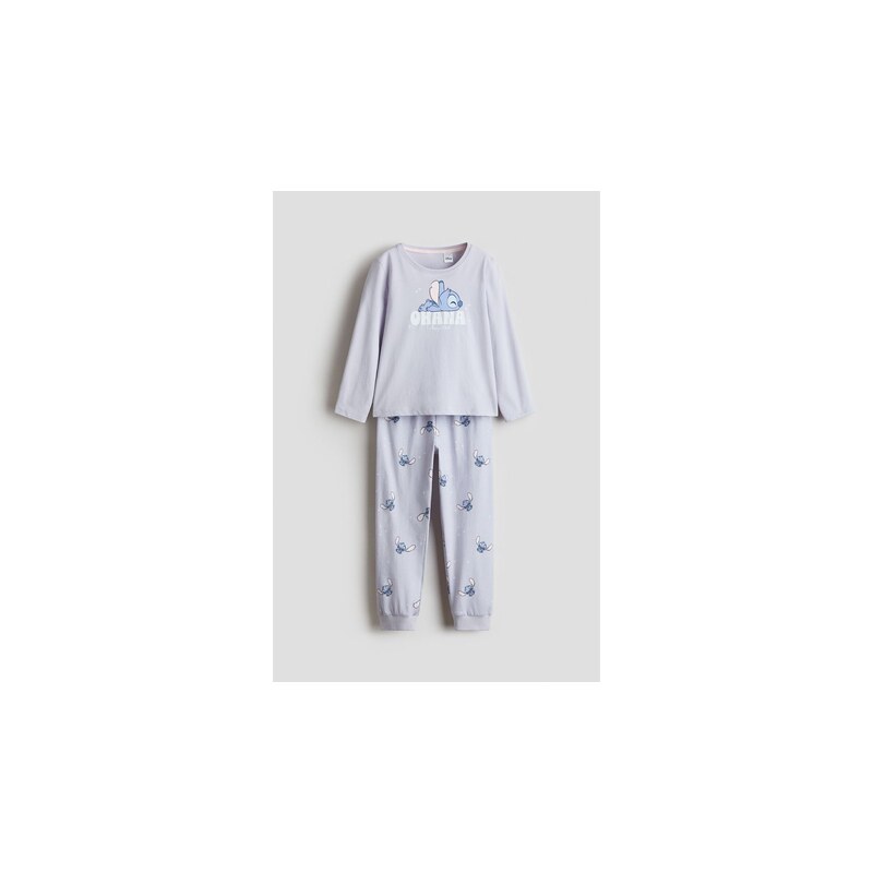 H&M - Bavlněné pyžamos potiskem - Bledě Fialová/Lilo & Stitch
