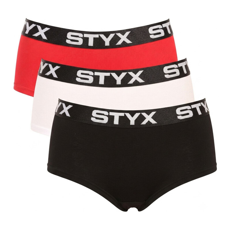 3PACK dámské kalhotky Styx s nohavičkou vícebarevné (3IN09014)