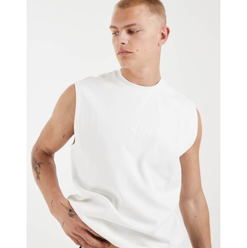 Aape by A Bathing Ape loose fit sleeveless vest in white