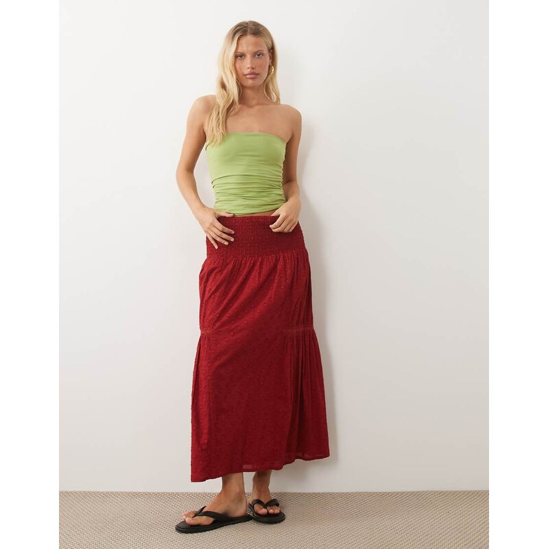 Wednesdays Girl Wednesdays Girl co-ord tiered midaxi skirt in
