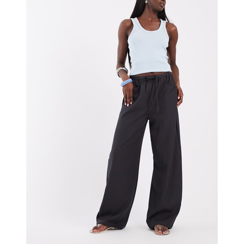 Bronze Snake pull on cargo wide leg trouser in grey