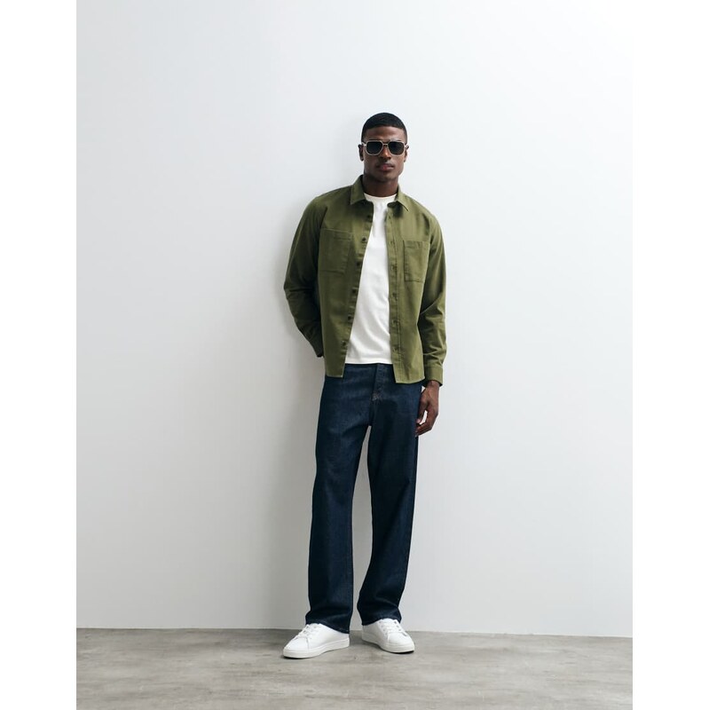 HUGO Red Egrin relaxed fit shirt in green