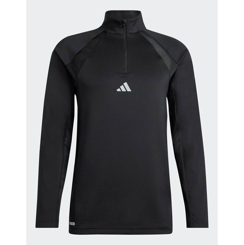 adidas performance Tech apparel 1/4 zip sweatshirt in black