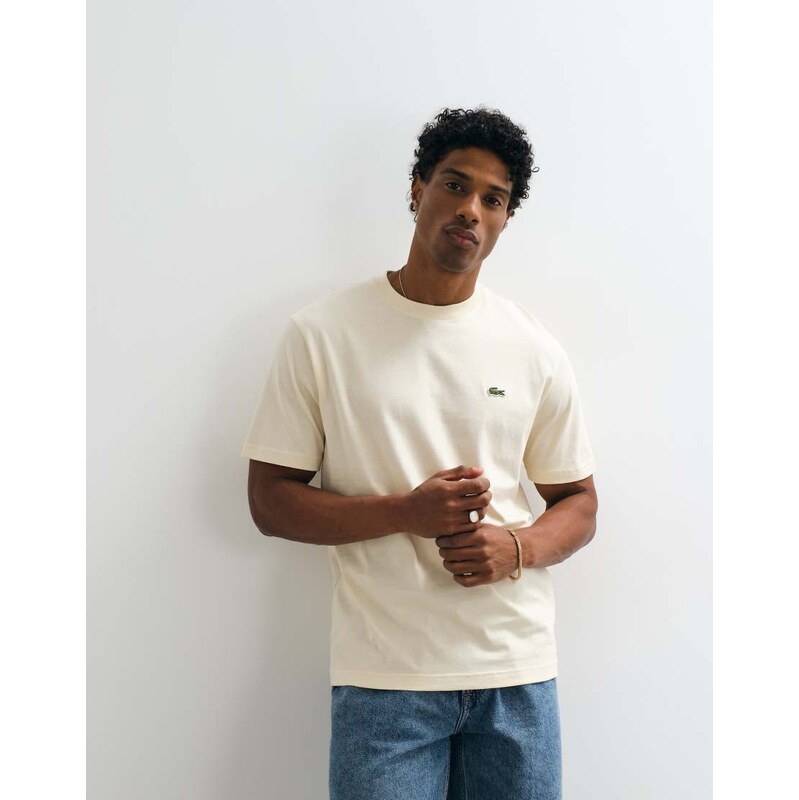 Lacoste short sleeve logo t-shirt in beige-Neutral