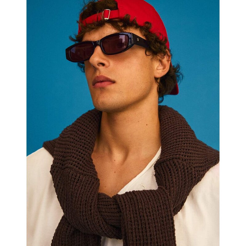 Bershka Oval plastic sunglasses in red