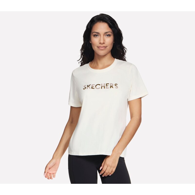 Skechers Ženy Dazzle tričko v Krémově Bílý, Velikost XS