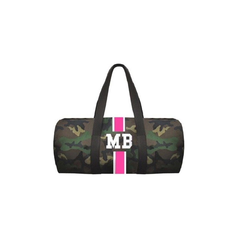 Mia Bag Maskáčová taška - válec - růžový pás
